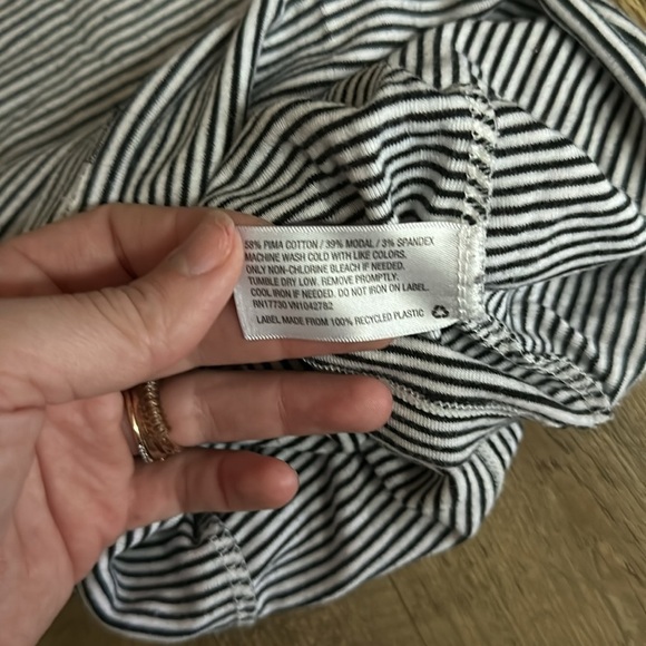 Isabel Maternity (Target) White and Black Striped Maternity Tank Small - Picture 3 of 3